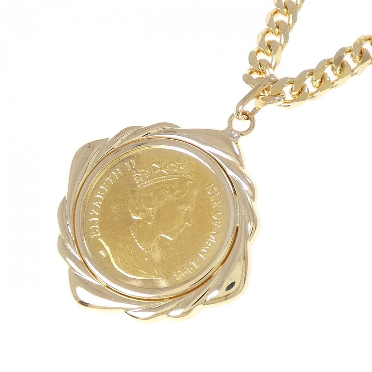 K18(枠)/K18YG コイン ネックレス
