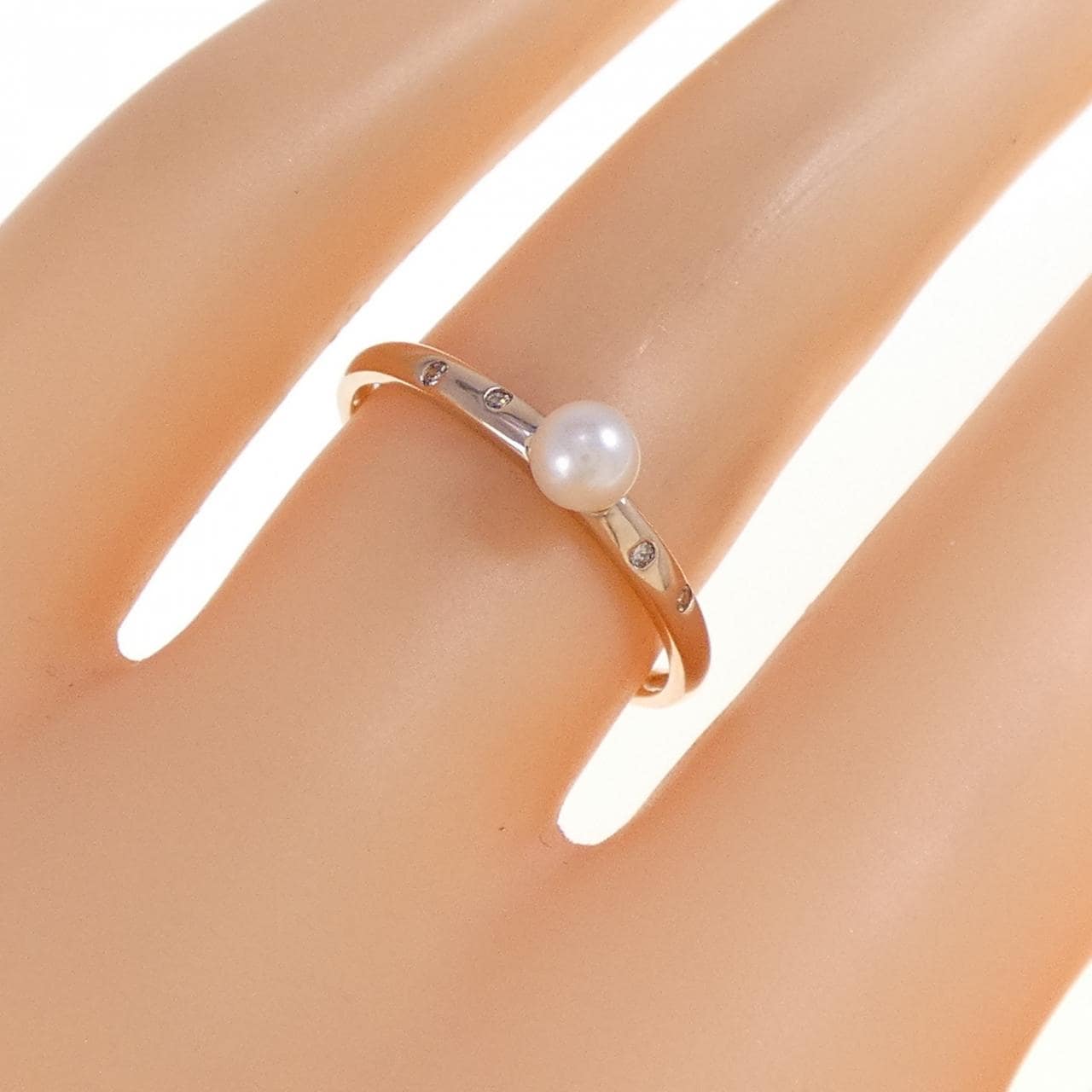 K10PG Akoya pearl ring 3.9mm