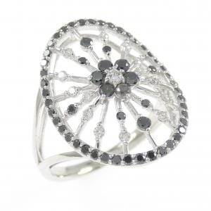 K18WG フラワー ダイヤモンド リング 0.56CT