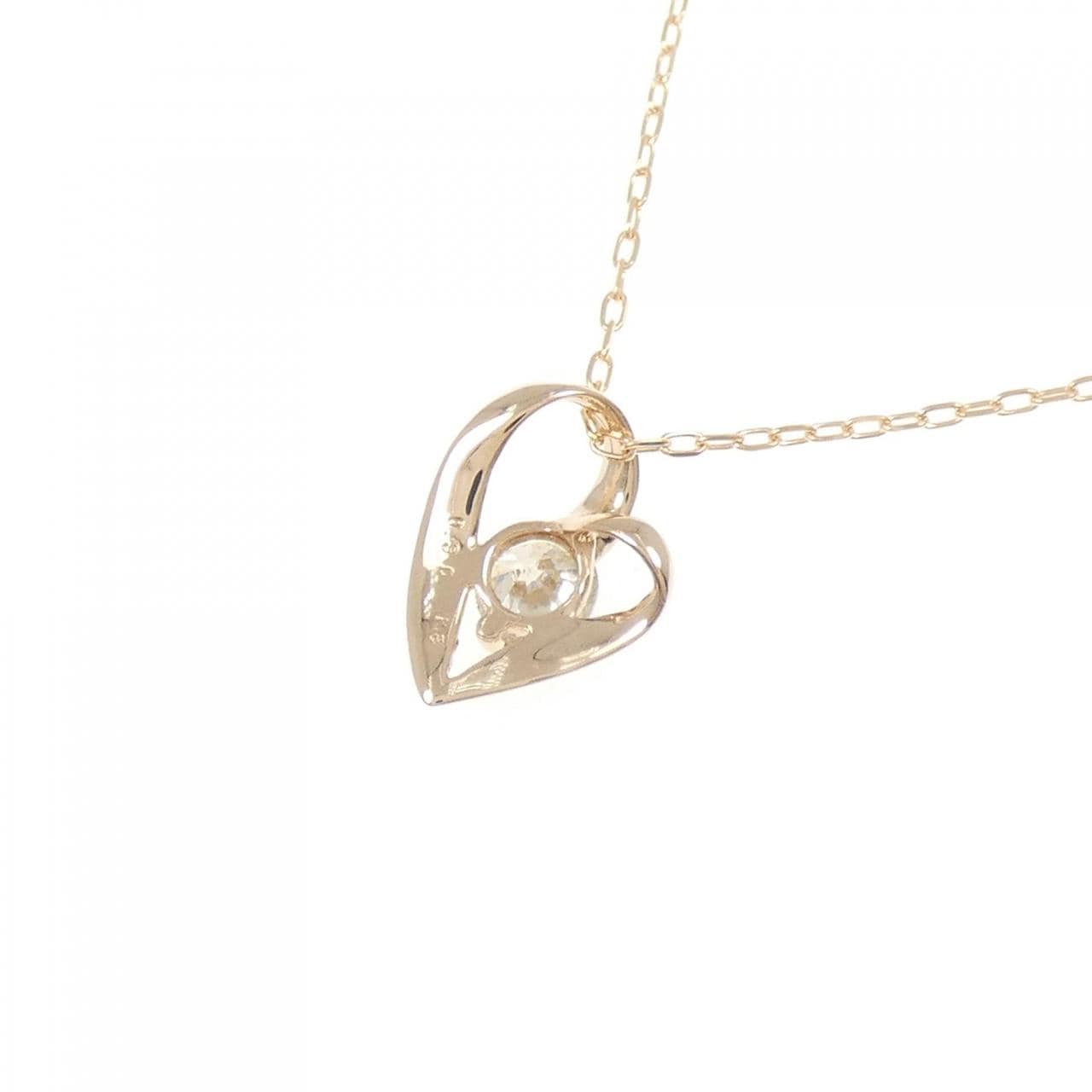 K18PG ハート ダイヤモンド ネックレス 0.30CT