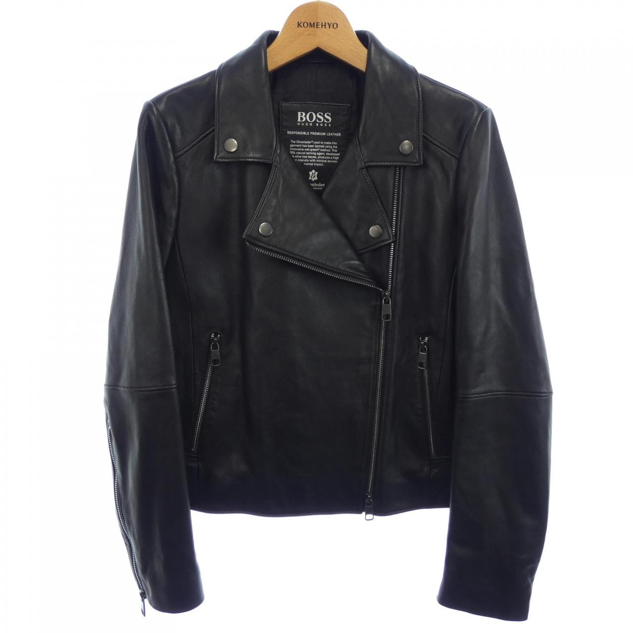 ヒューゴボス HUGO BOSS レザーライダースジャケット