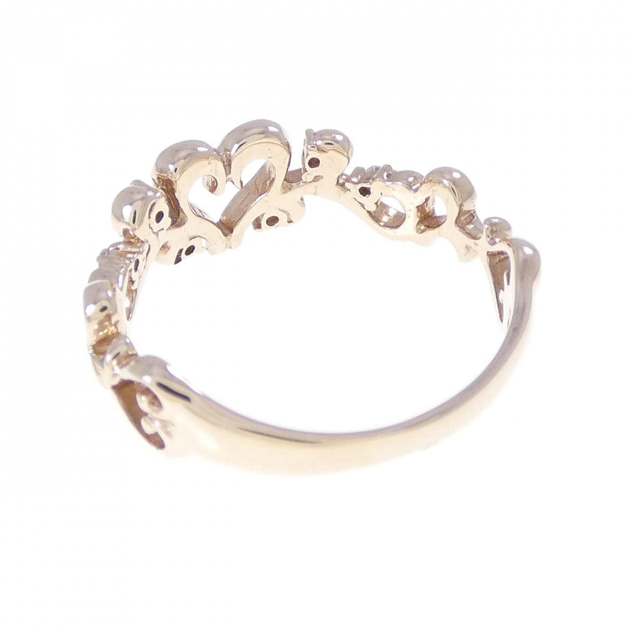 K10PG ハート ダイヤモンド リング