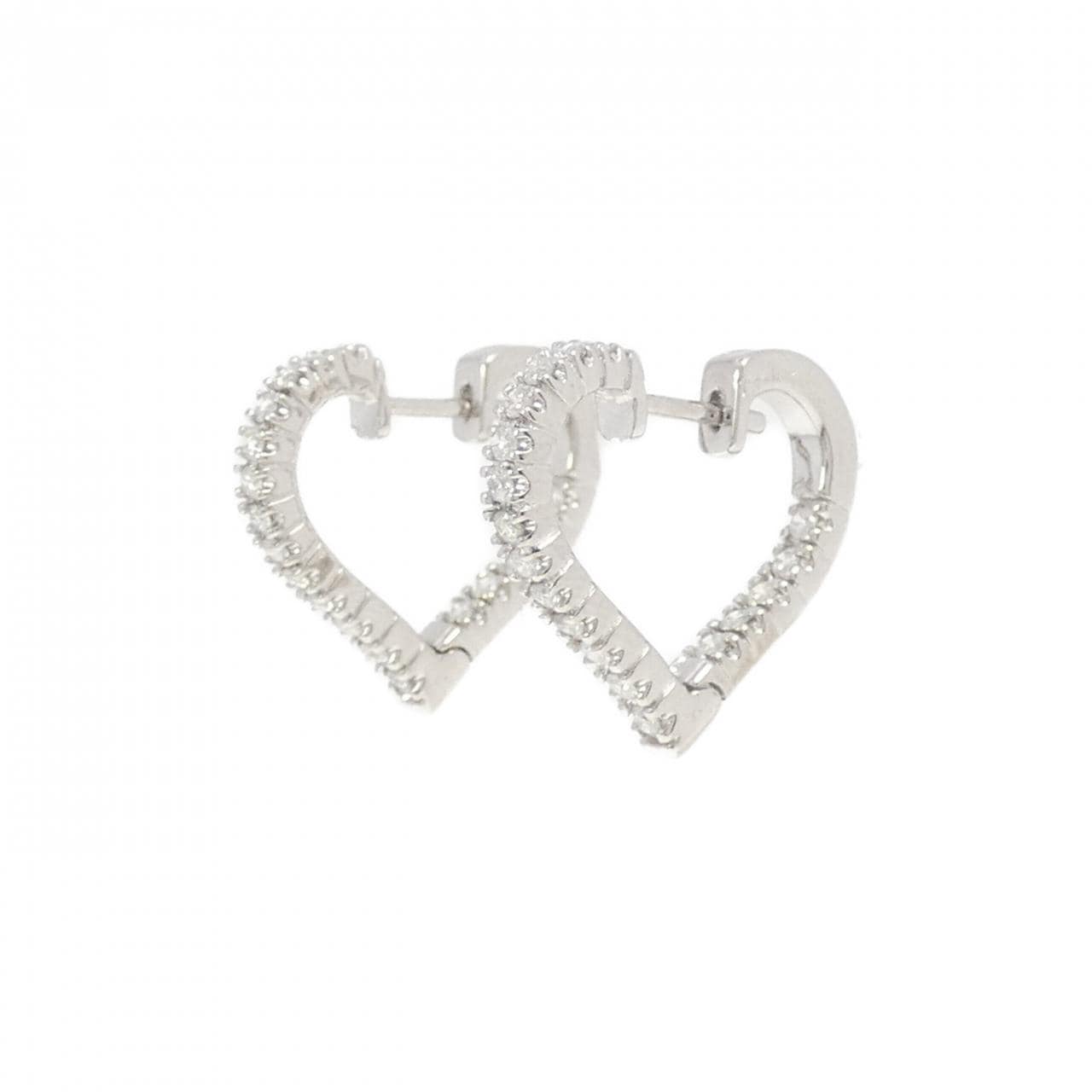 750WG ハート ダイヤモンド ピアス 0.50CT