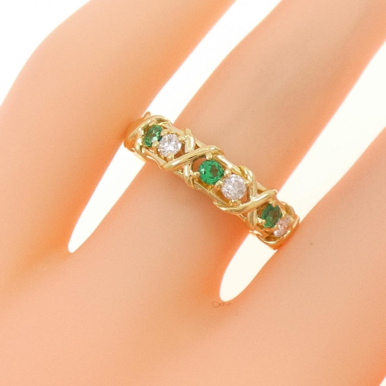 K18YG エメラルド リング 0.18CT