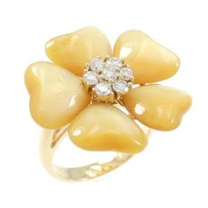 K18YG フラワー マザーオブパール リング