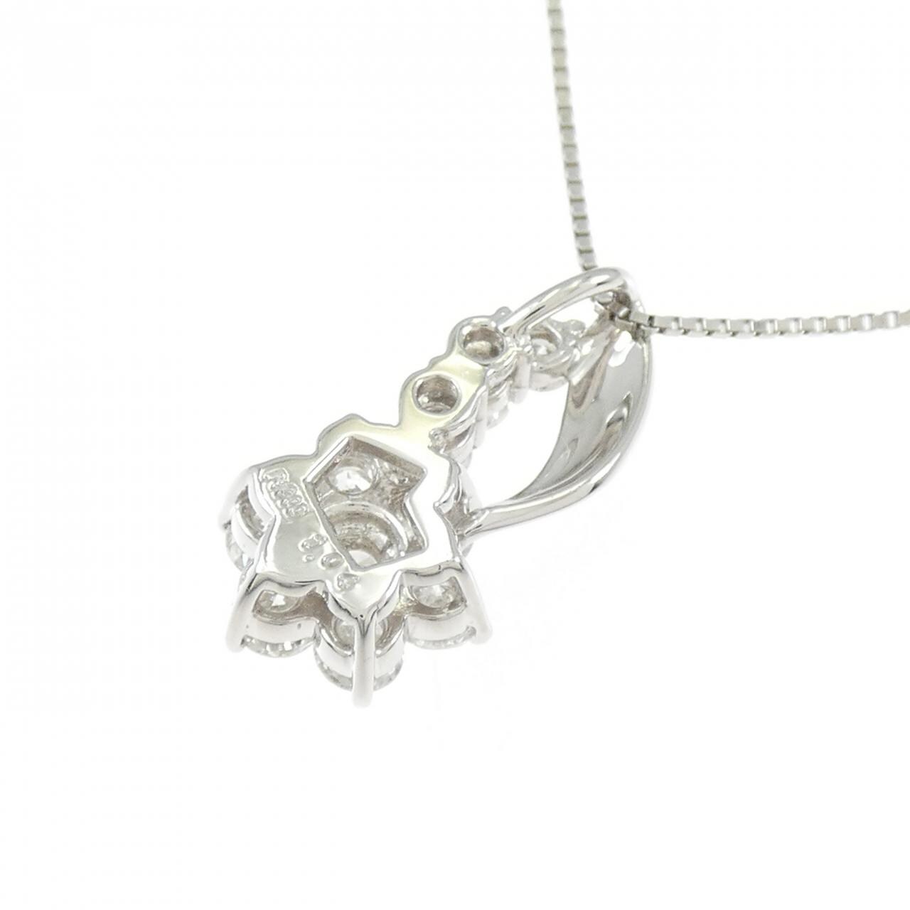 PT900/PT850 フラワー ダイヤモンド ネックレス 1.04CT