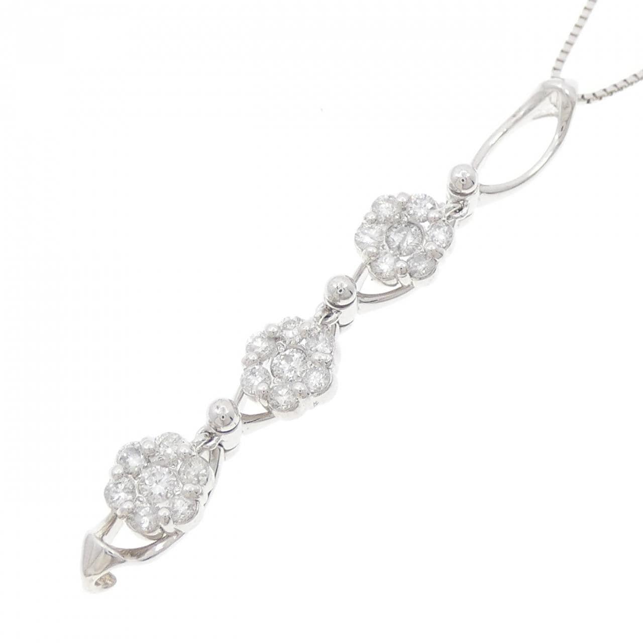 K14WG/K18WG 2WAY ダイヤモンド ネックレス 0.70CT
