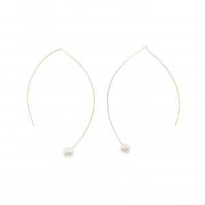 アガット 淡水パール ピアス 6.3mm