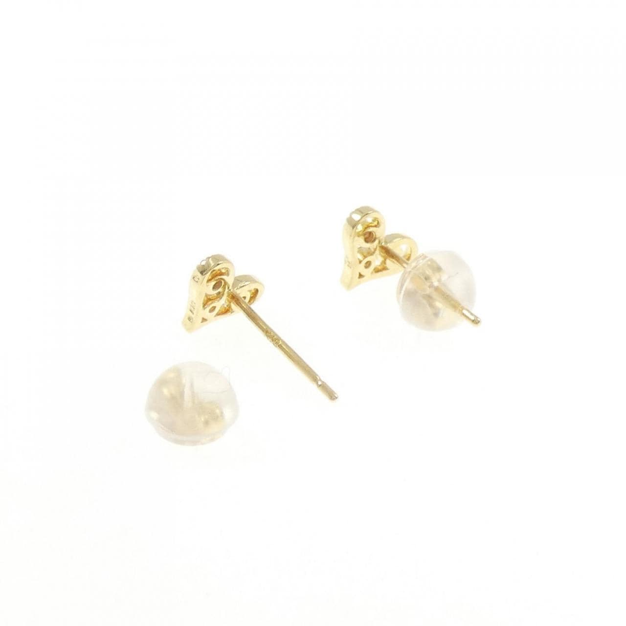 K18YG ハート ダイヤモンド ピアス