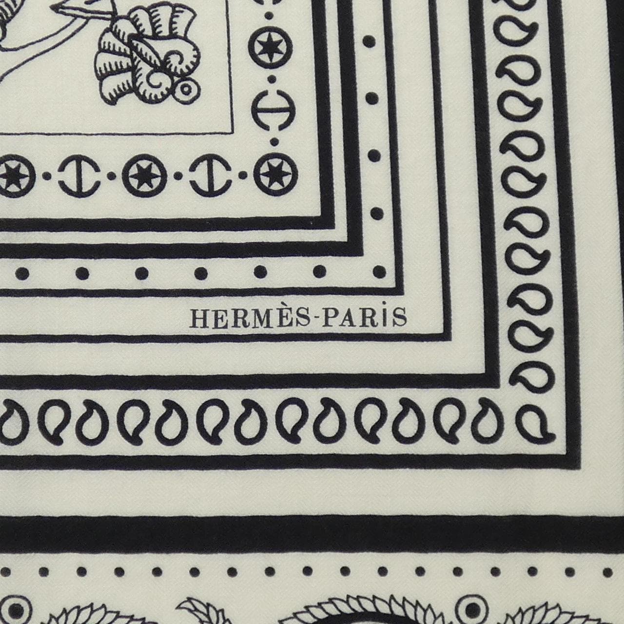 HERMES HERMES TATOUAGES MARINS BANDANA H243374S Callegian 140 Shawl