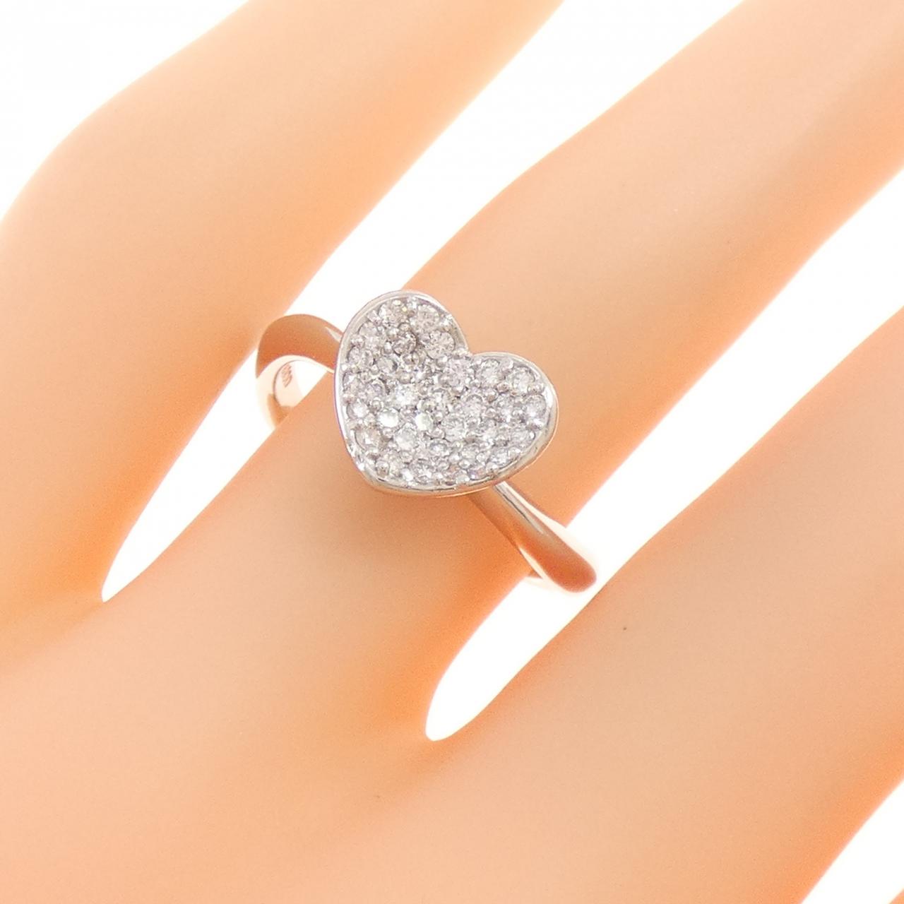 PT900 パヴェ ハート ダイヤモンド リング 0.27CT