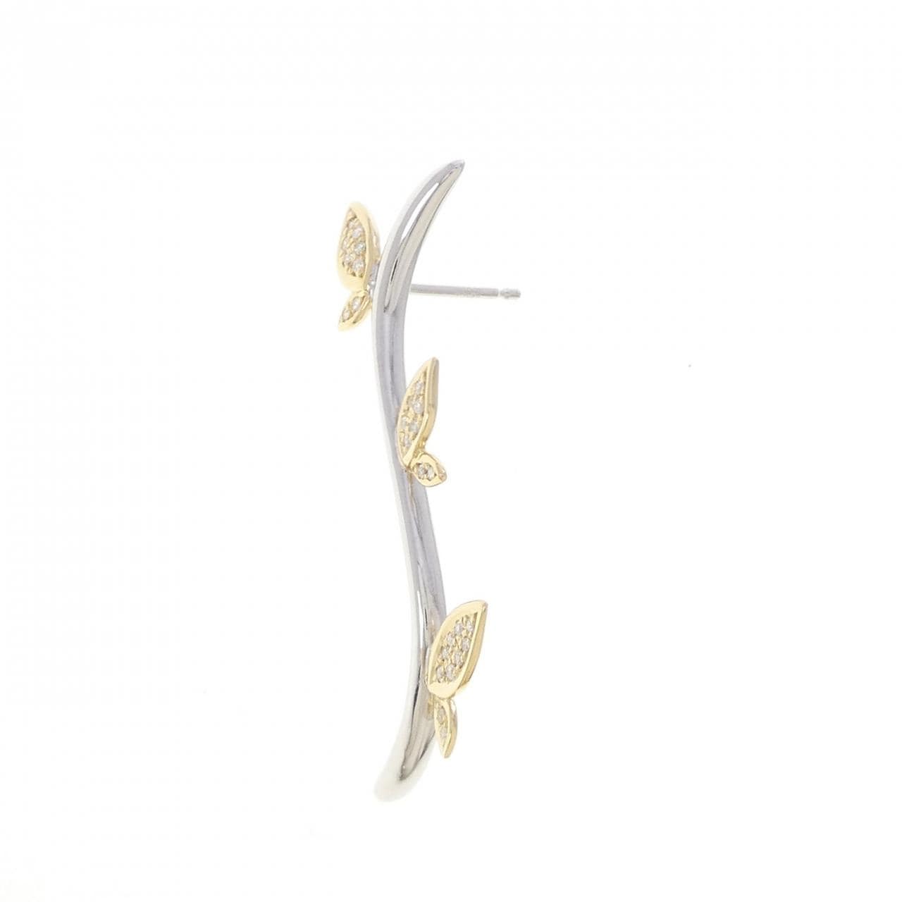 K18WG/K18YG ダイヤモンド ピアス 0.13CT 片耳