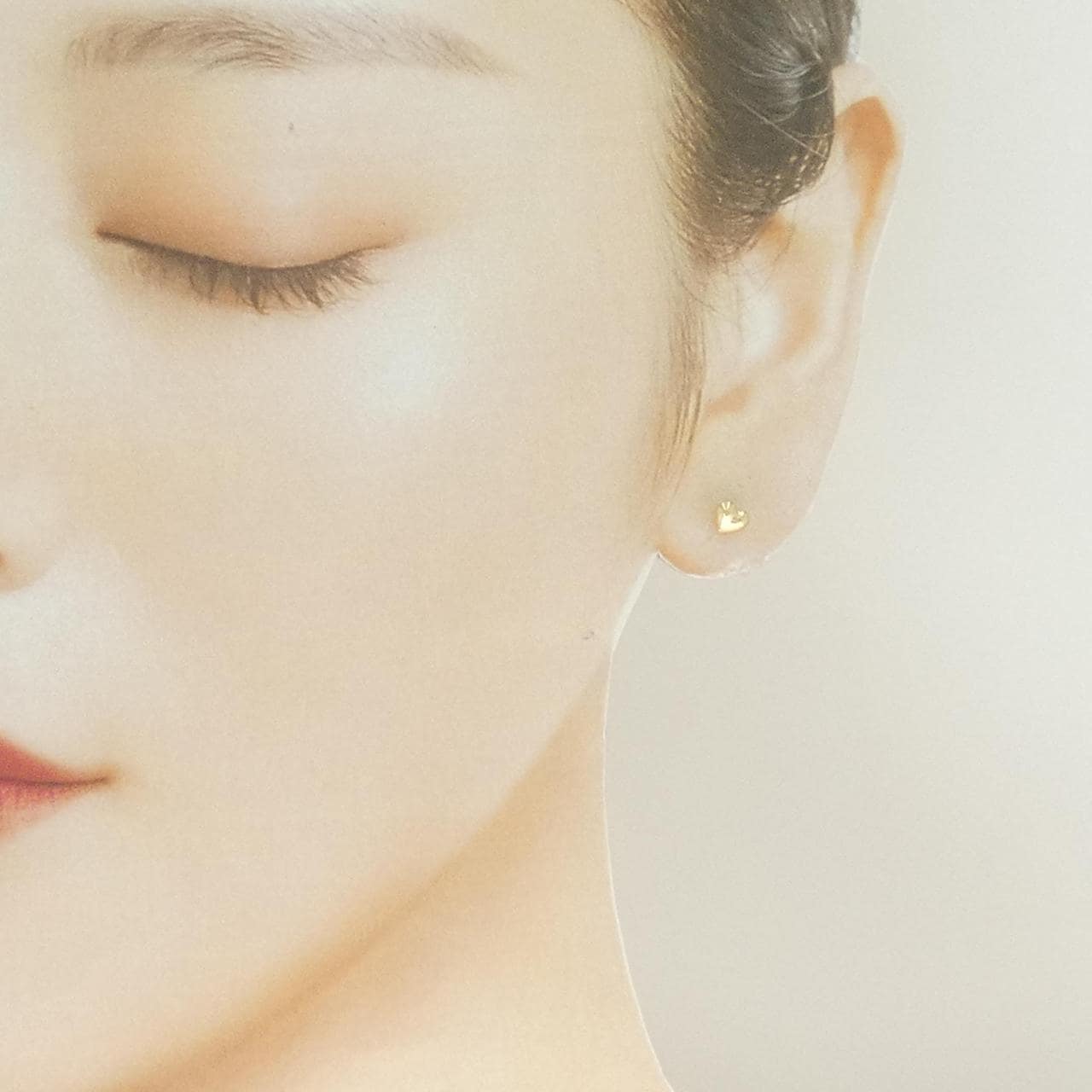 K18YG ハート ピアス