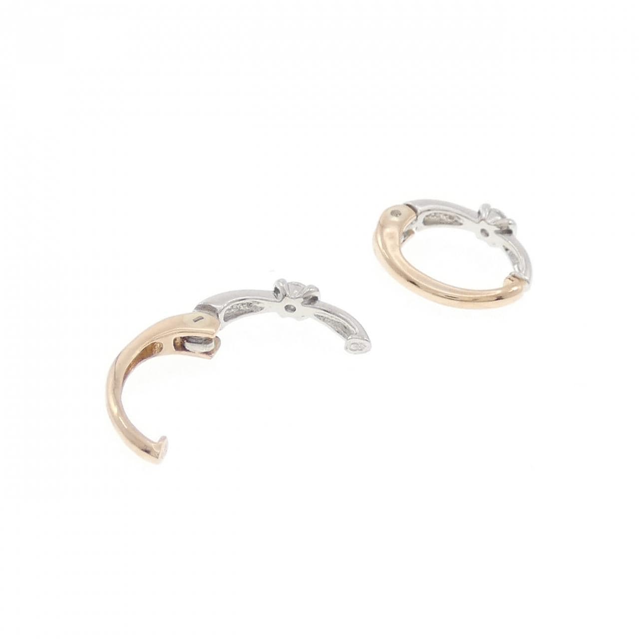 K18PG/PT900 ダイヤモンド イヤリング 0.04CT