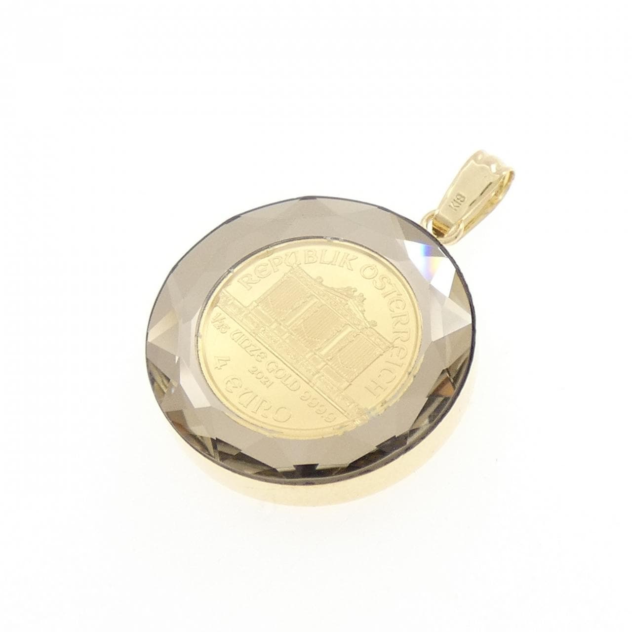 K18YG(枠) コイン ペンダント