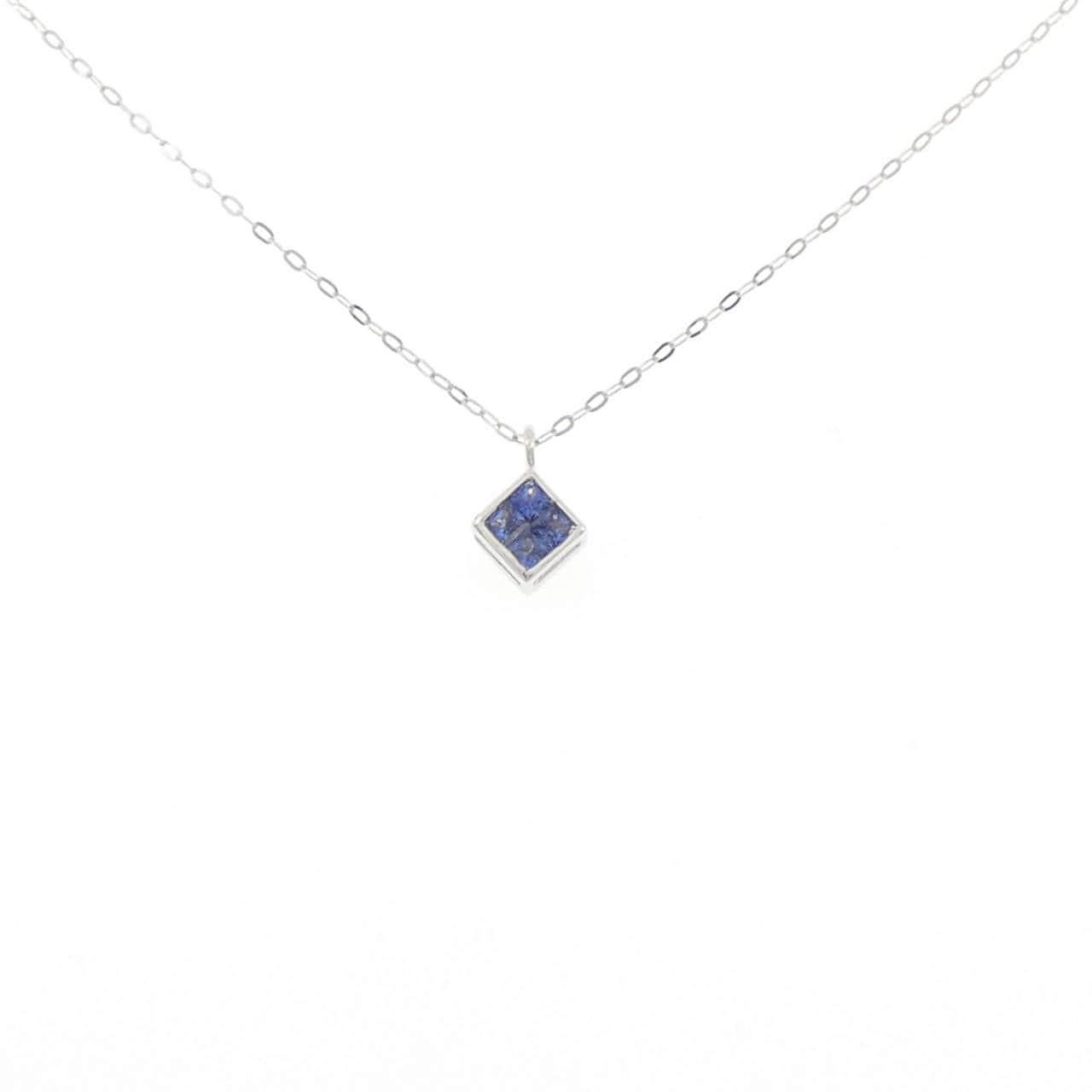 K18WG サファイヤ ネックレス 0.28CT