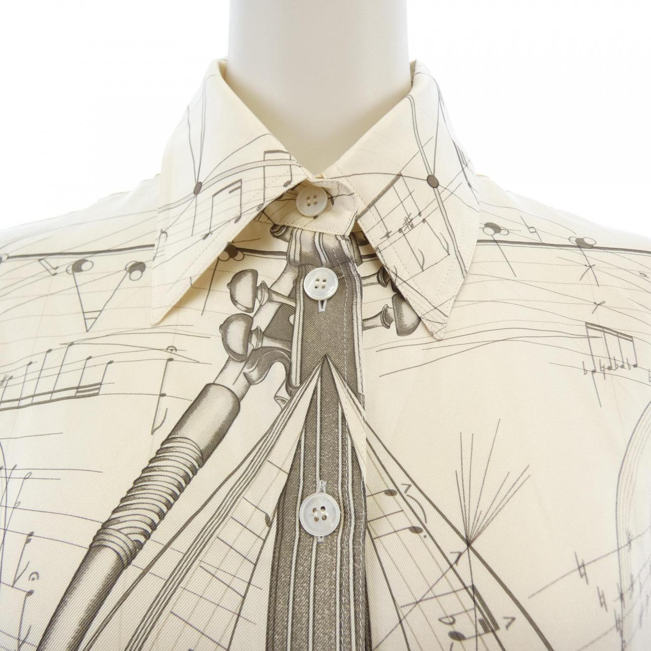 【ヴィンテージ】エルメス HERMES LA MUSIQUE DES SPHERES ツイルレーヌ. シャツ