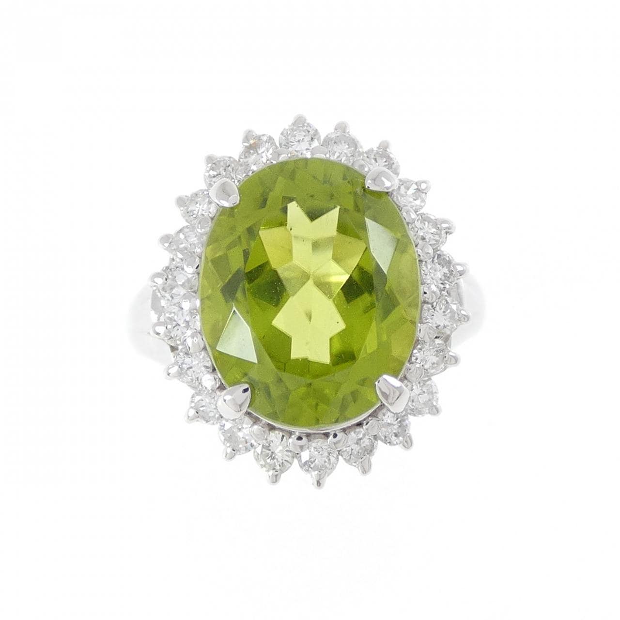 PT900 ペリドット リング 4.04CT