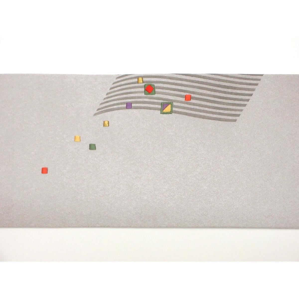 名古屋帯　友禅加工　刺繍入り