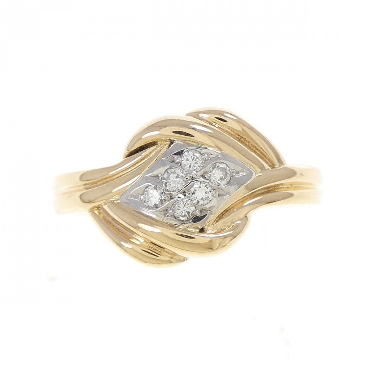 K18YG/PT900 ダイヤモンド リング 0.08CT