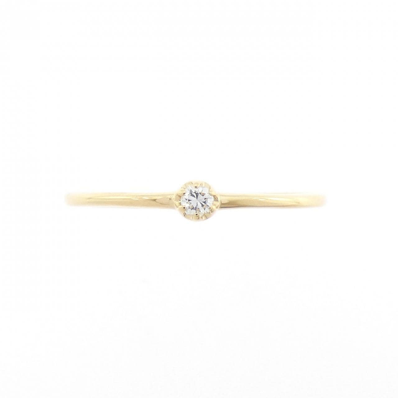 【リメイク】K18YG ソリティア ダイヤモンド リング 0.03CT