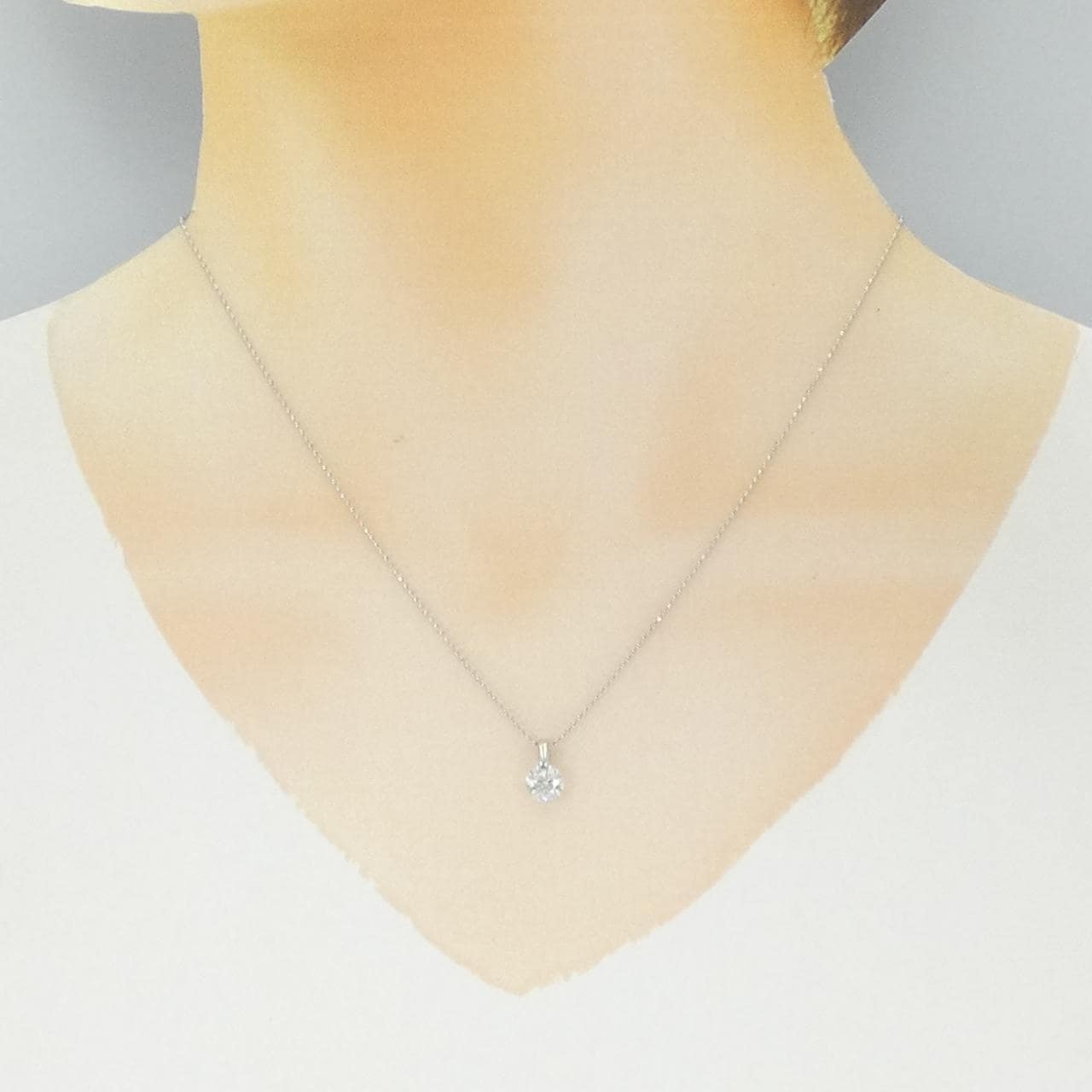 PT900/PT850 ソリティア ダイヤモンド ネックレス 0.784CT
