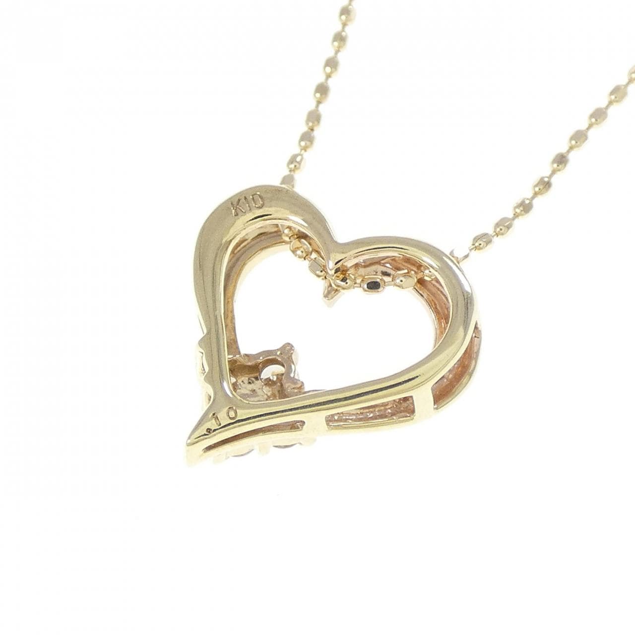 K10YG ハート ダイヤモンド ネックレス 0.10CT