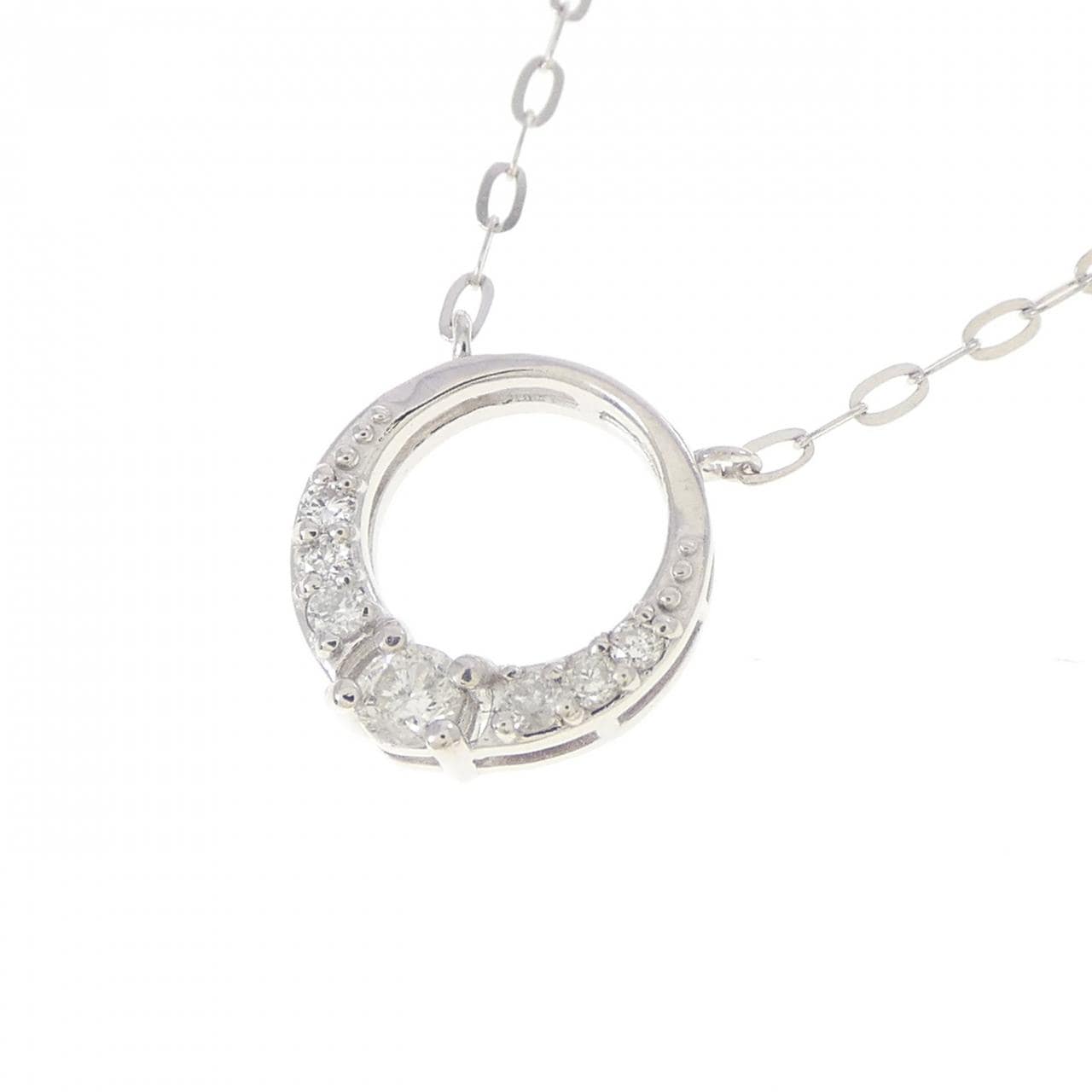 K18WG ダイヤモンド ネックレス 0.06CT