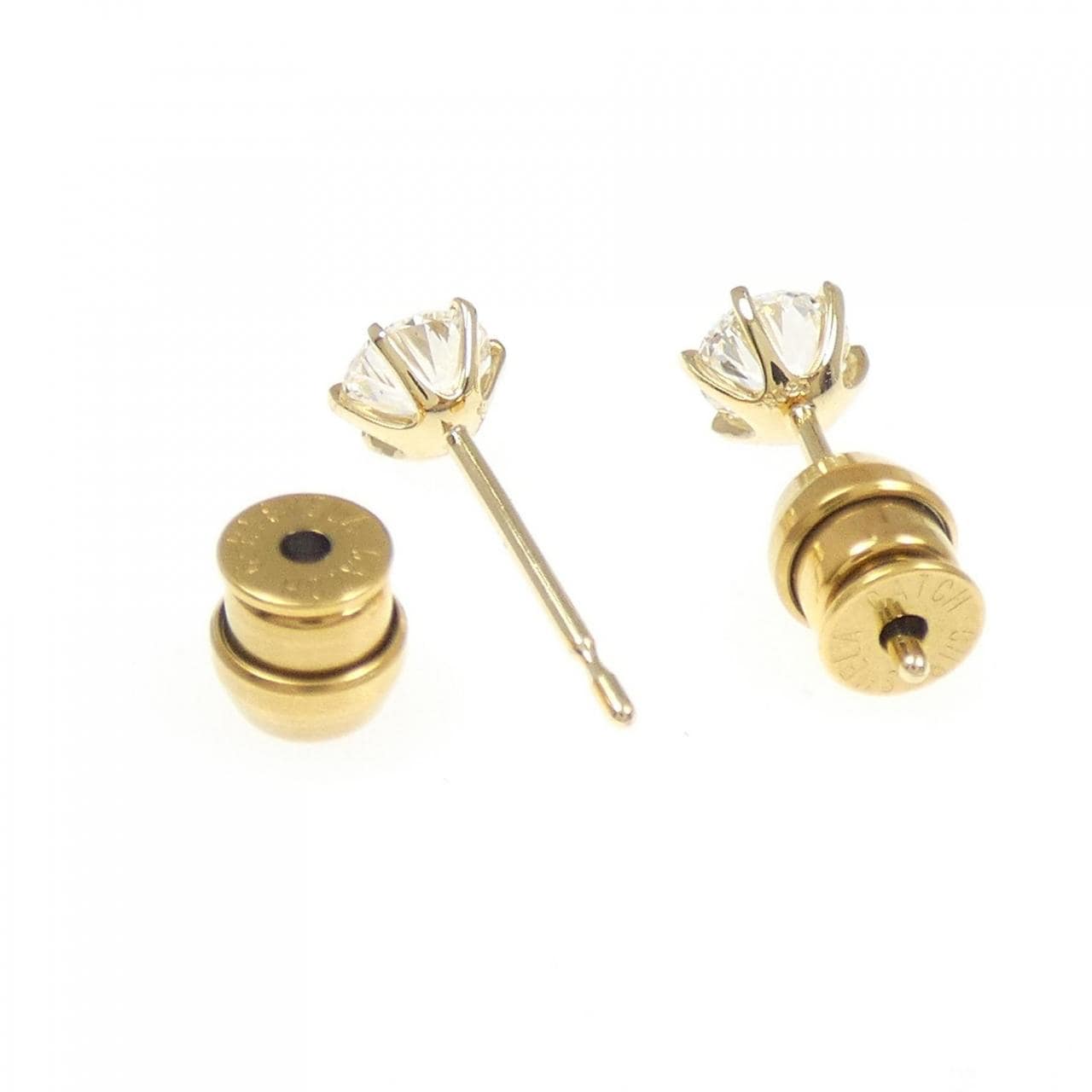 【リメイク】K18YG/ST ダイヤモンド ピアス 0.323CT 0.328CT H VS1-2 EXT H&C