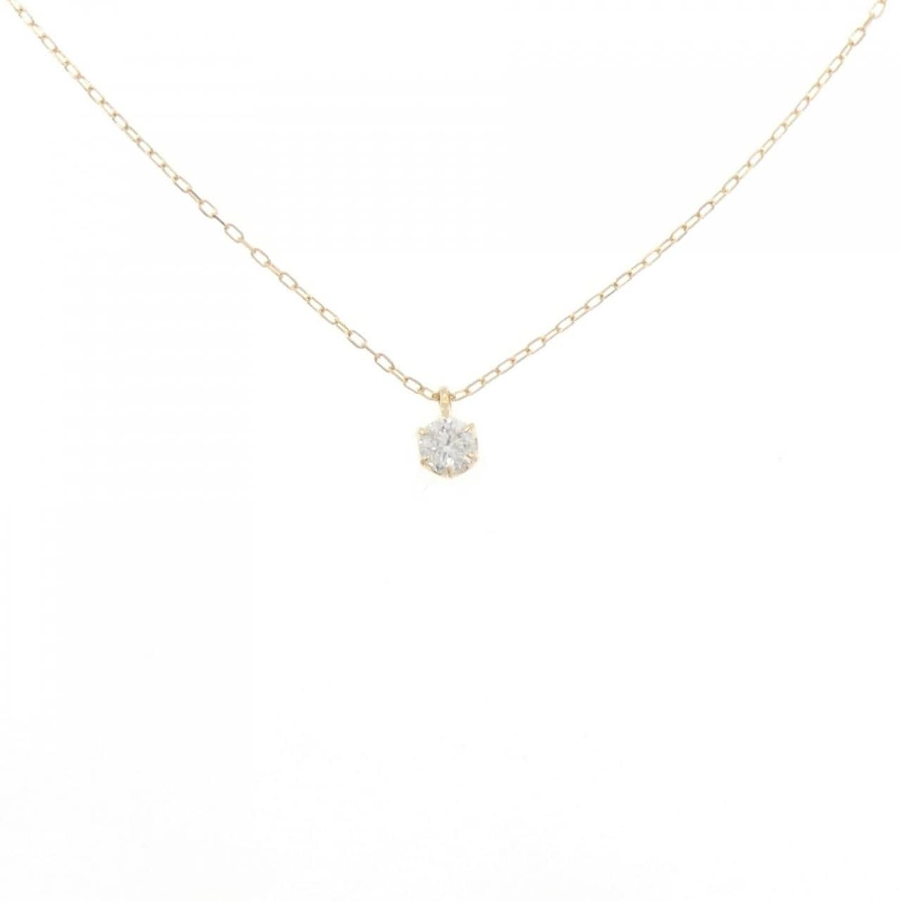 K18YG ソリティア ダイヤモンド ネックレス 0.148CT
