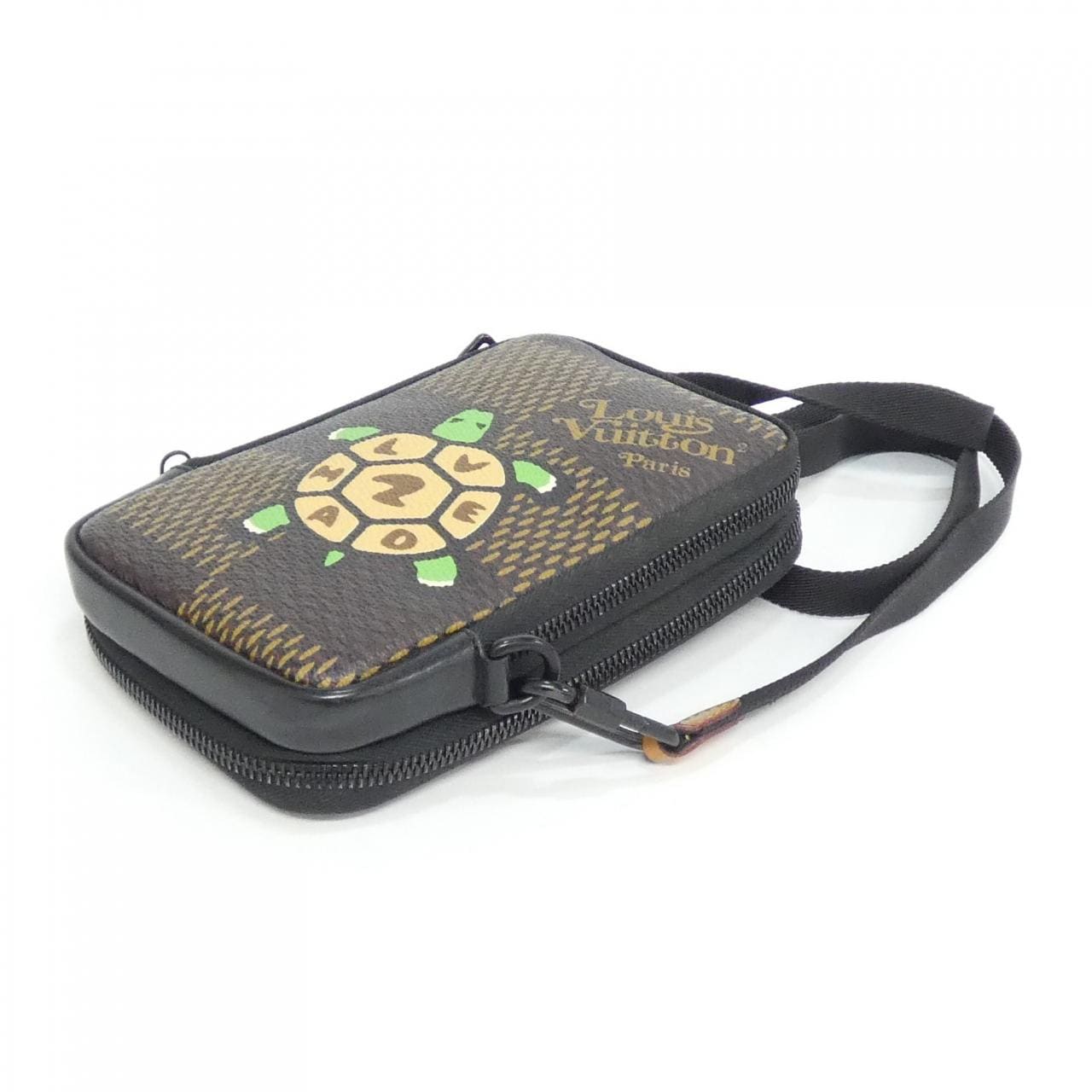 ルイヴィトン ダミエ ジャイアント(LVスクエアード) ダブル フォン ポーチ N40377 ショルダーバッグ