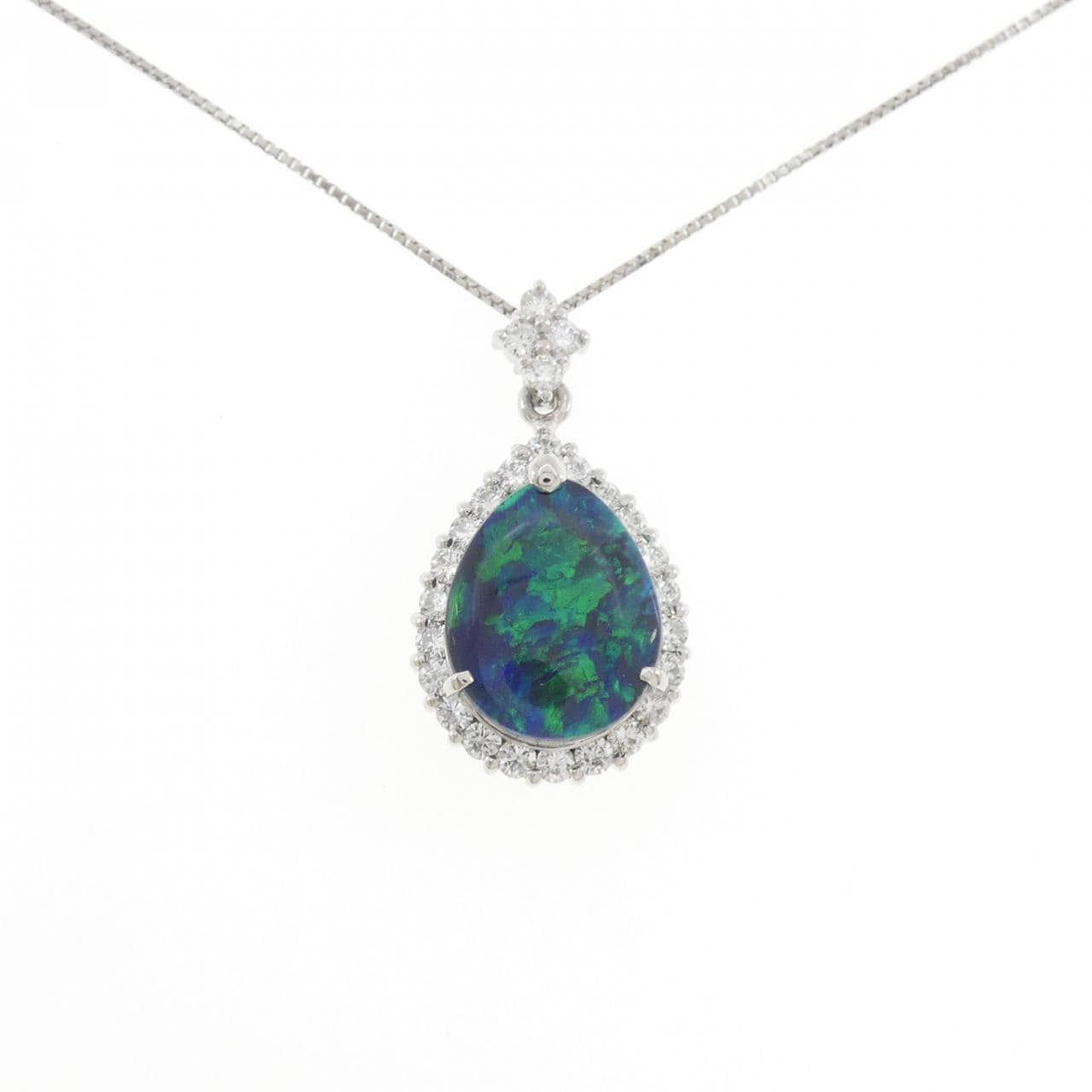 PT900/PT850 ブラックオパール ネックレス 5.26CT