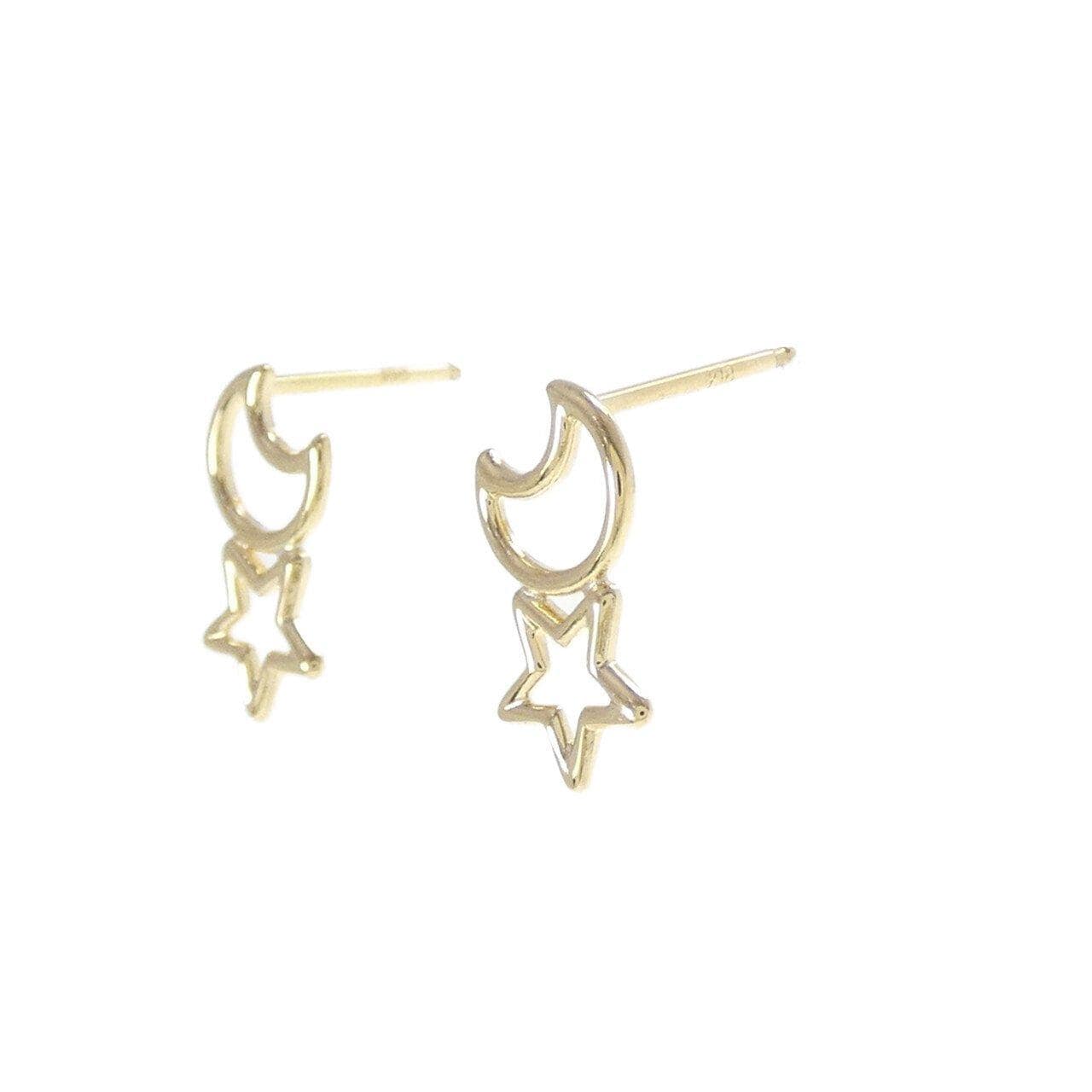 K18YG ムーン×スター ピアス