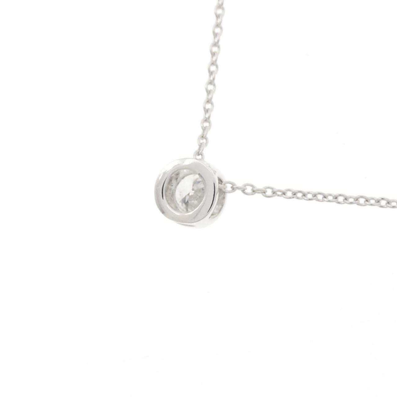 K18WG ソリティア ダイヤモンド ネックレス 0.18CT