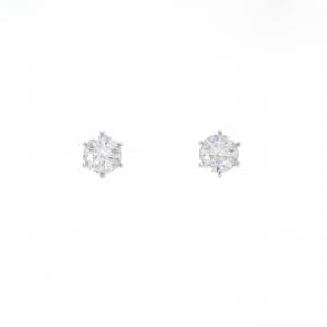 【リメイク】PT900/ST ダイヤモンド ピアス 0.528CT 0.542CT D VVS1-VS1 3EXT-EXT H＆C