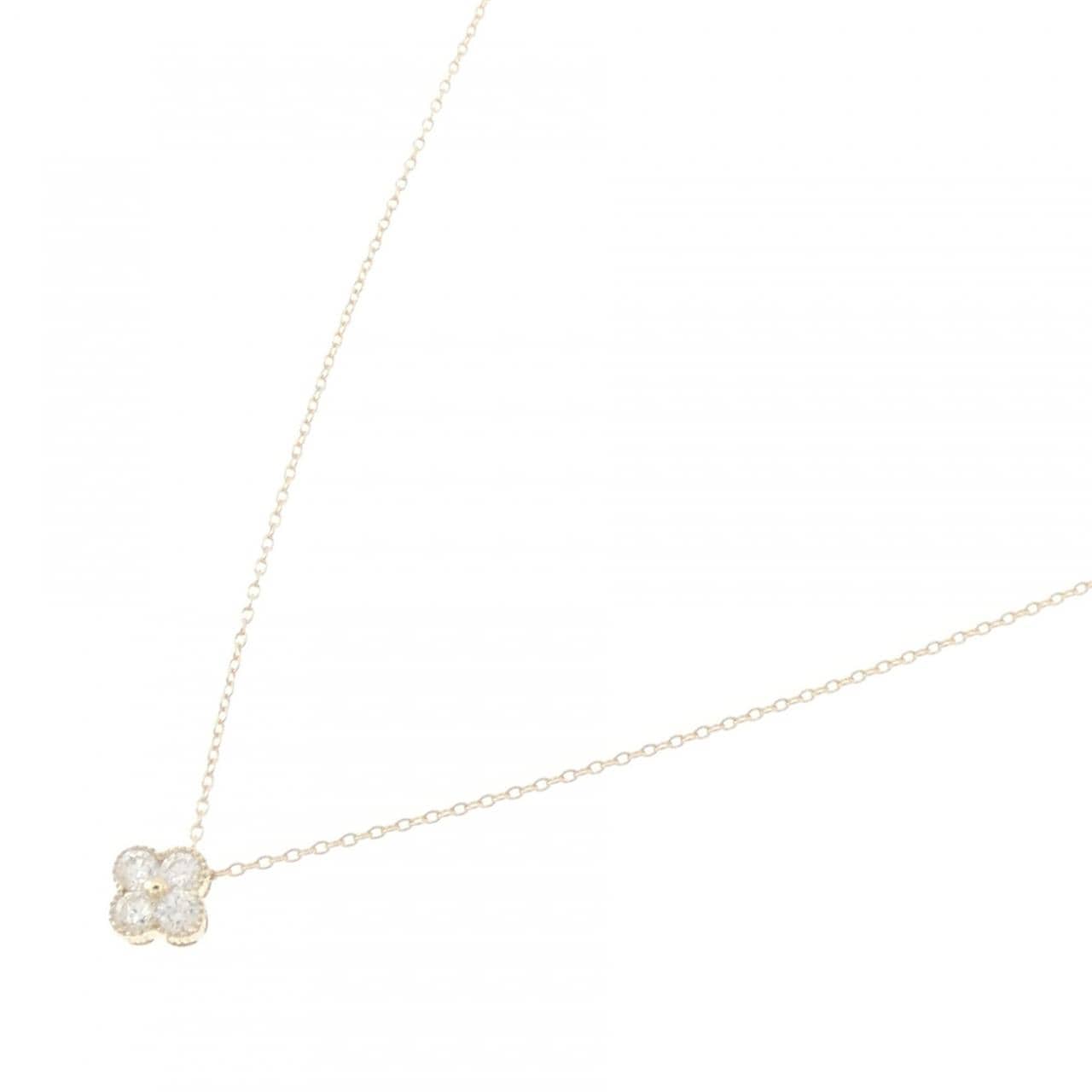 【リメイク】K10YG フラワー ダイヤモンド ネックレス 0.20CT