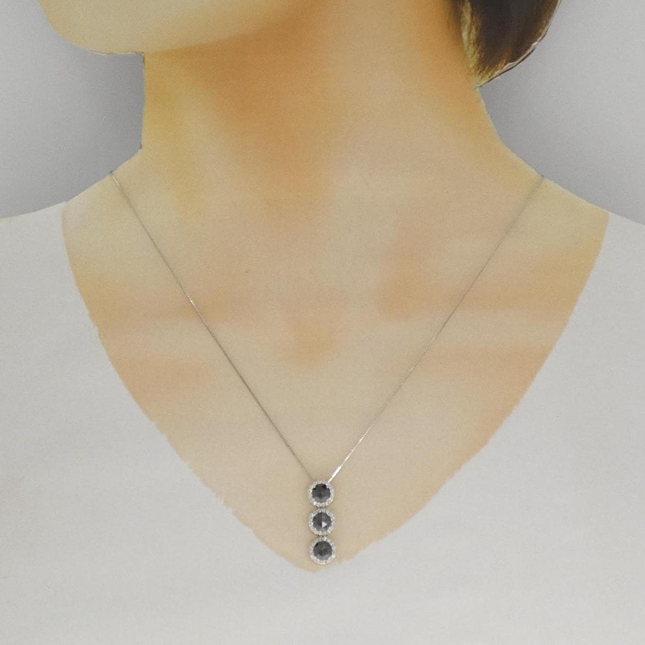 K18WG ダイヤモンド ネックレス 1.50CT