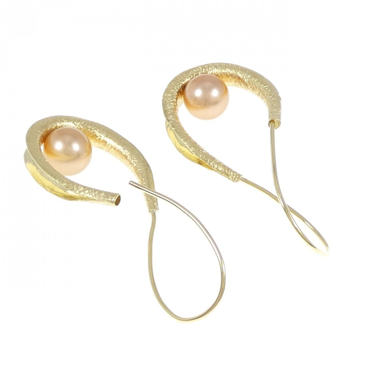K18YG 白蝶パール ピアス 9.2mm