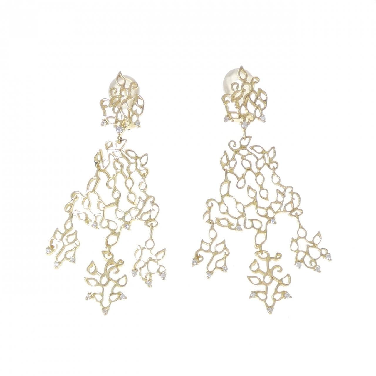 18KYG ダイヤモンド ピアス