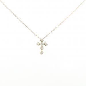 K18YG クロス ダイヤモンド ネックレス 0.10CT