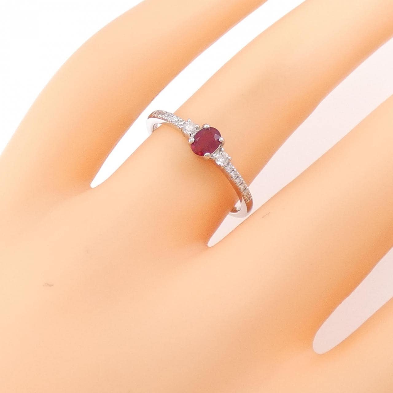 【新品】PT ルビー リング 0.28CT