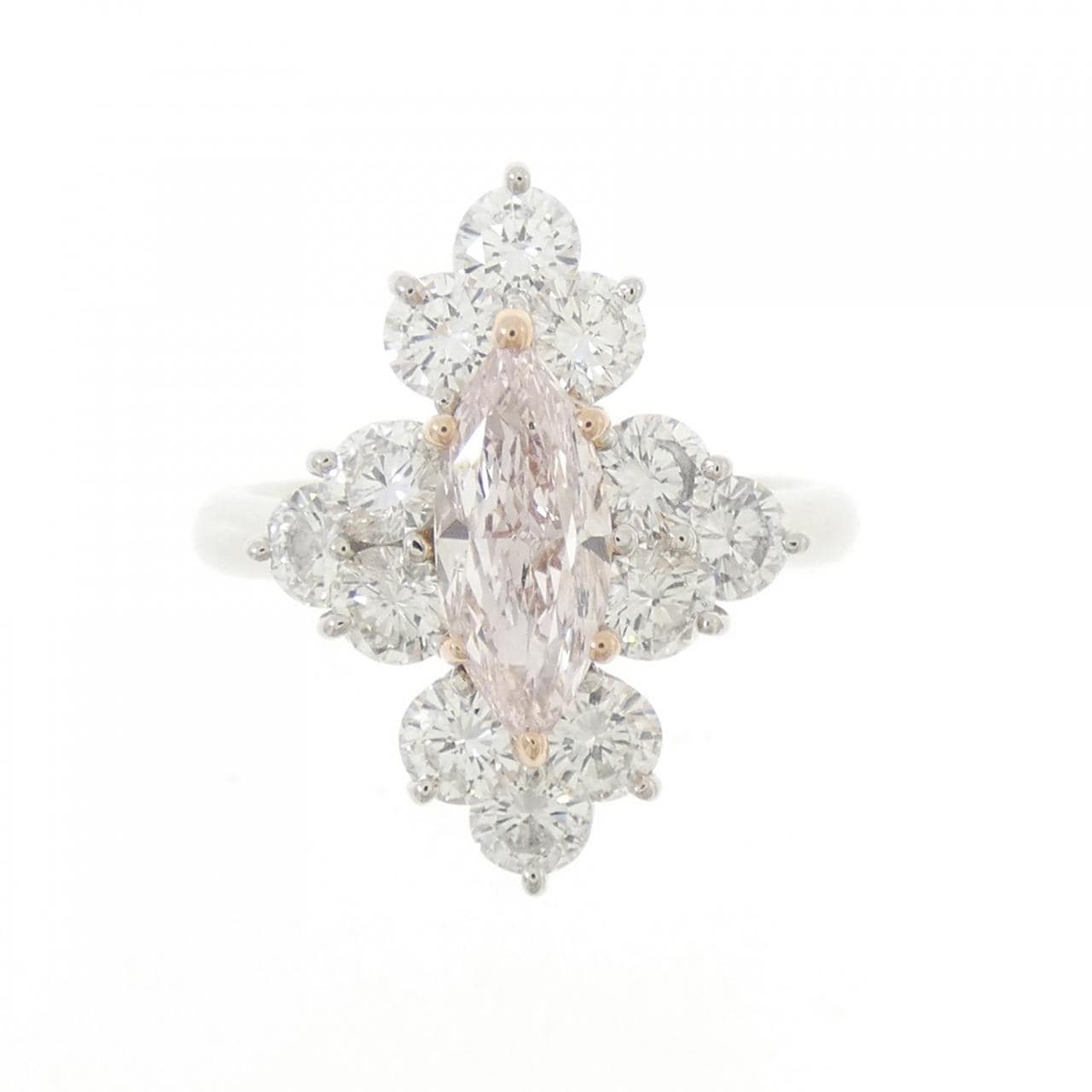 PT/K18PG/K18YG Diamond Ring 0.897CT VLP VS1 Fancy Cut