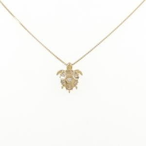 K18YG タートル ダイヤモンド ネックレス 0.24CT