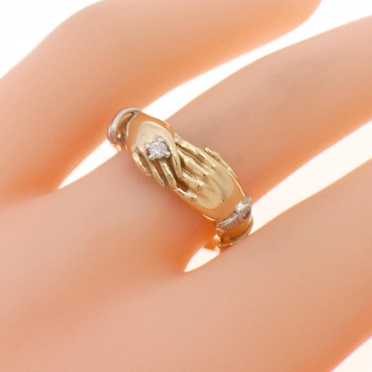 K18YG/PT900 ダイヤモンド リング 0.04CT