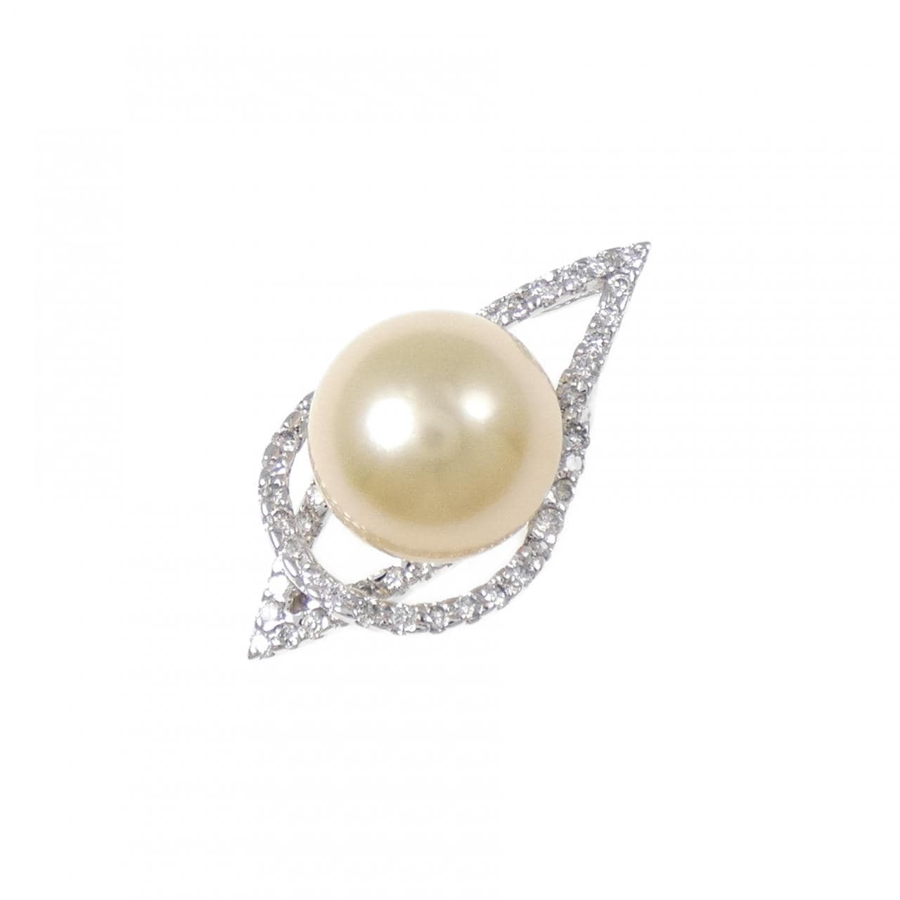 750WG 白蝶パール ペンダント 10.9mm