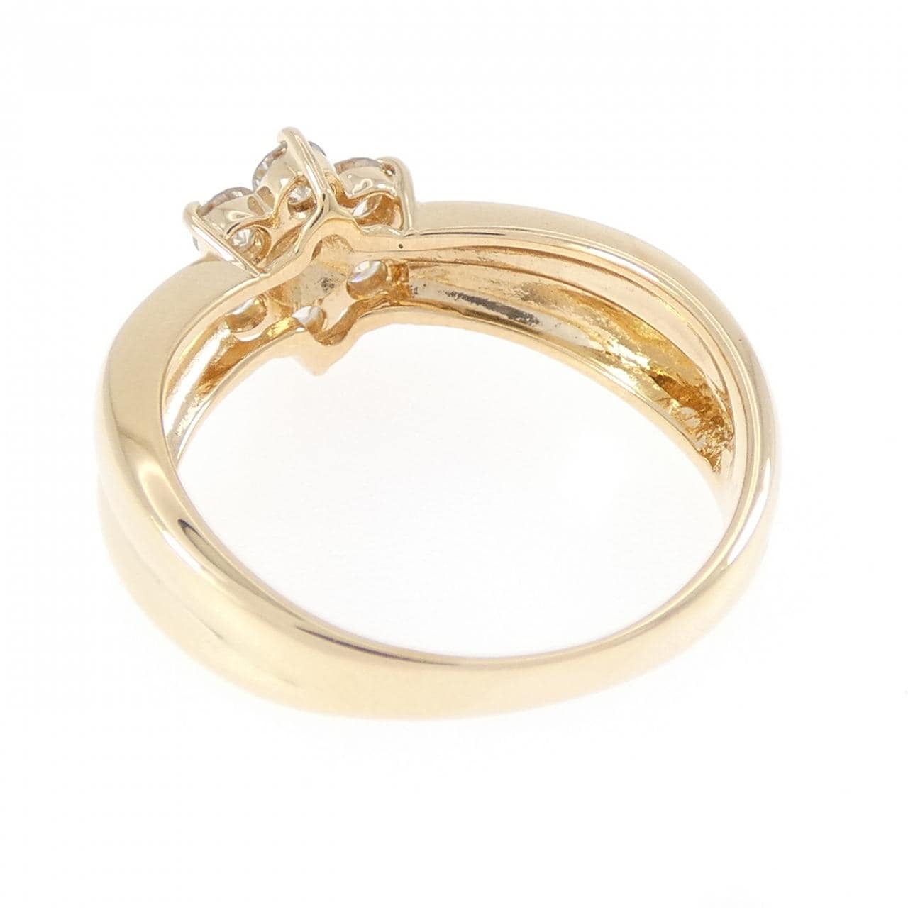 K18YG フラワー ダイヤモンド リング 0.50CT