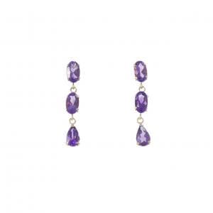 K18YG アメジスト ピアス 1.60CT