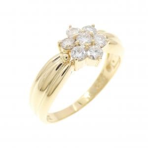 K18YG フラワー ダイヤモンド リング 0.50CT
