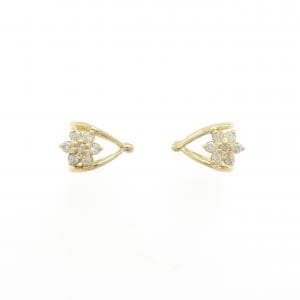 K18YG フラワー ダイヤモンド イヤーカフ 0.15CT