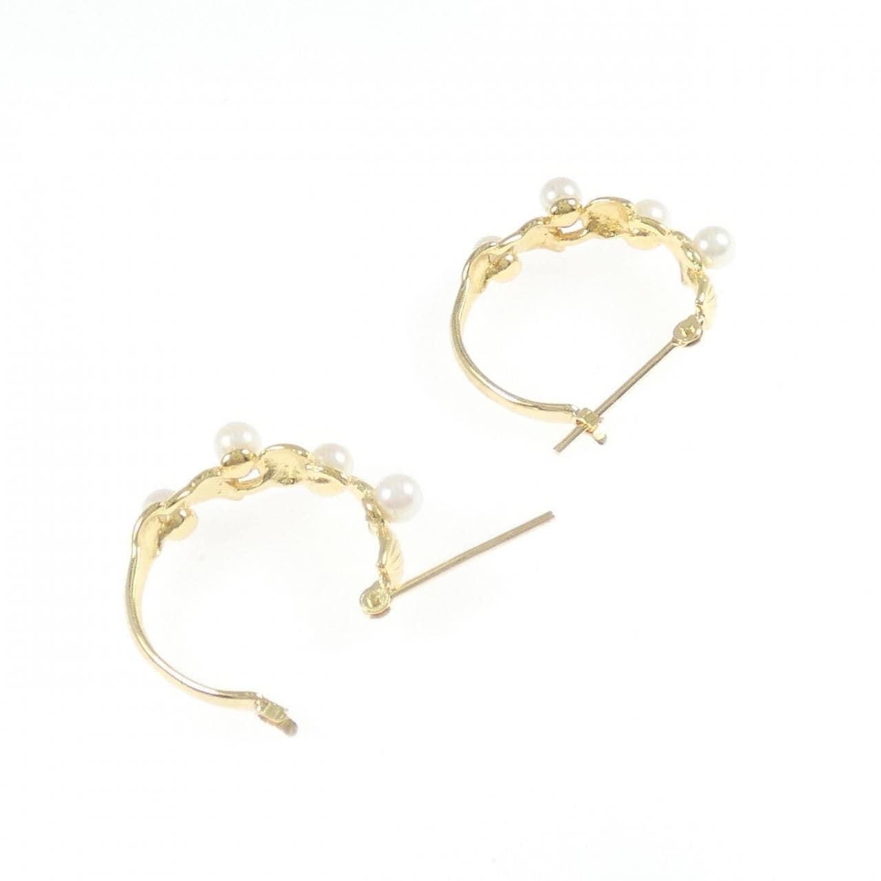 K18YG アコヤパール フープ ピアス